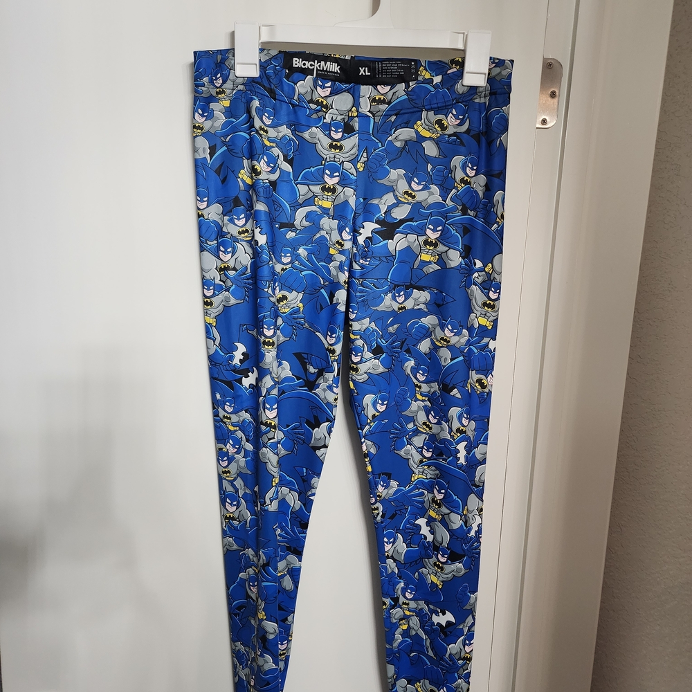 Blackmilk Blue Batman Patterned Leggings